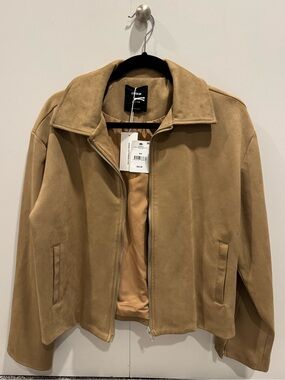 NEW Cotton On Zip-Front Jacket in Tan